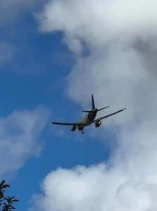 Самолет с горящим двигателем