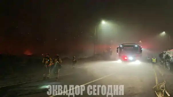Пожар в Кито угрожает АЗС на проспекте Веласко Ибарра: есть задержанный